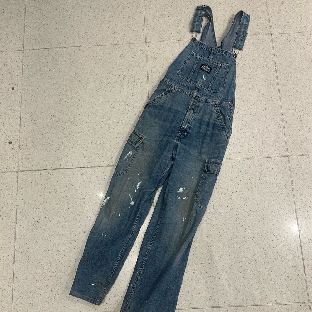 Vintage Ikeda Overalls with Paint Splatter